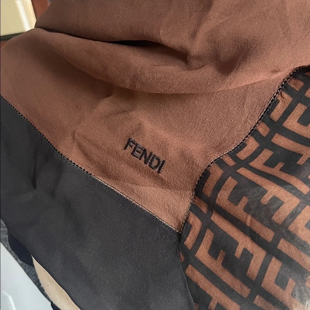 Fendi Silk Sheer Scarf Wrap 32.5” x 32.5”